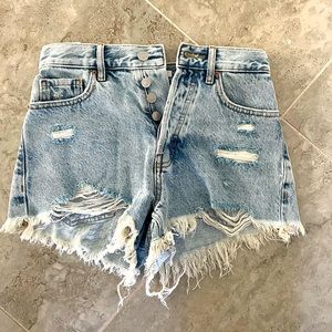 PacSun Light Blue Distressed Jean Shorts